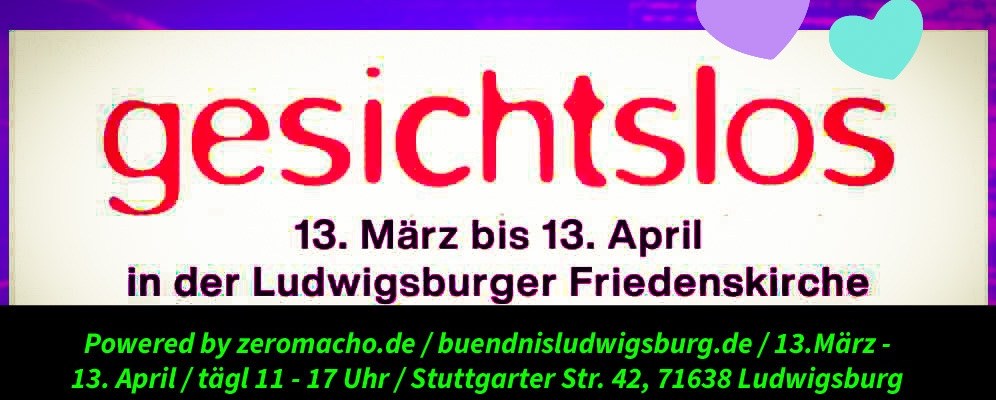 Gesichtslos Ausstellung in der Friedenskirche in Ludwigsburg März bis April 2025
